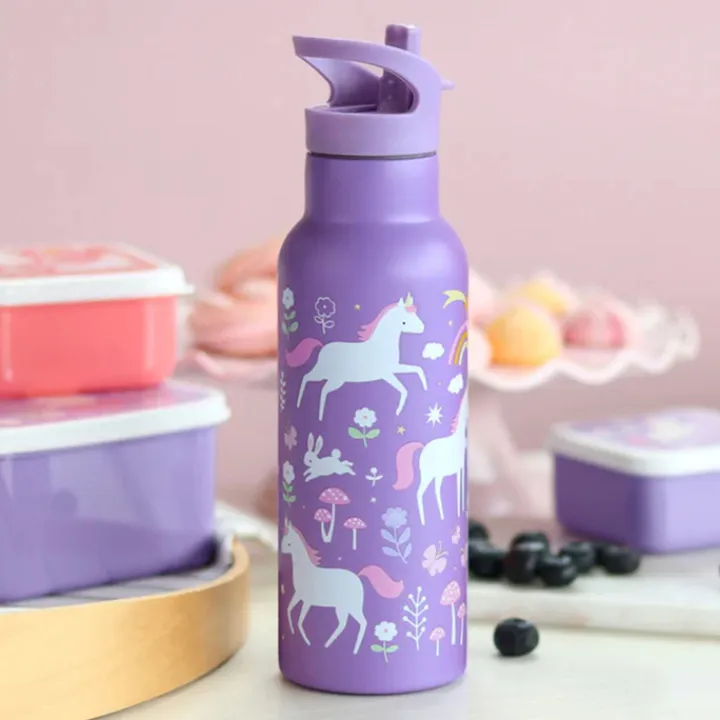 Waterflessen|Thermosflessen>A Little Lovely Company Alex Water Bottle XL unicorn dreams
