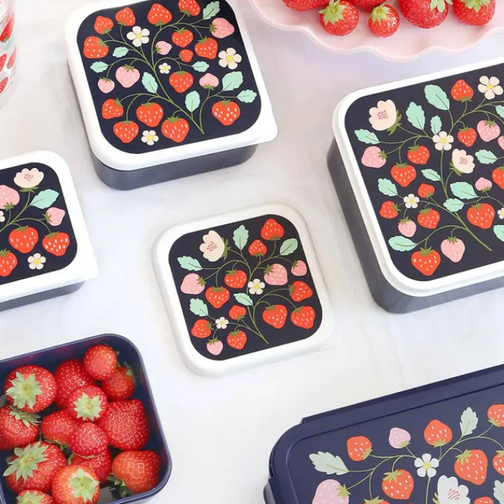 Lunchboxen>A Little Lovely Company Charlie Lunch & Snack Box strawberries