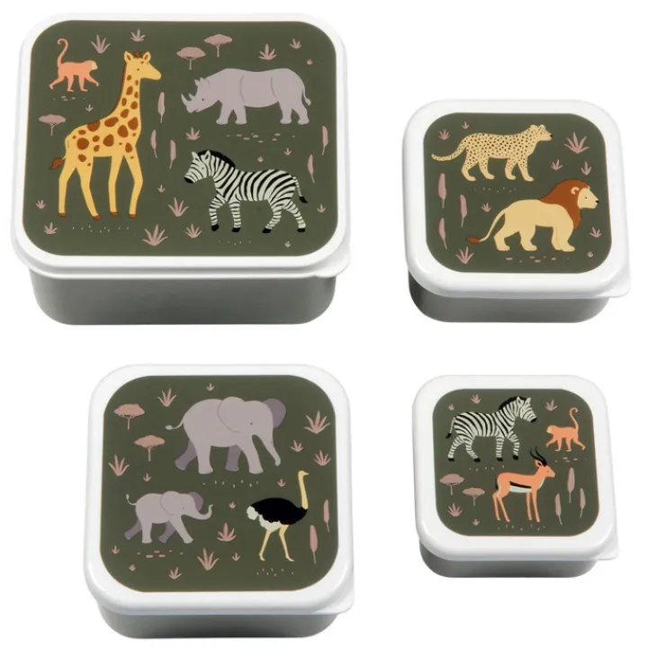 Lunchboxen>A Little Lovely Company Charlie Lunch & Snack Box savanna