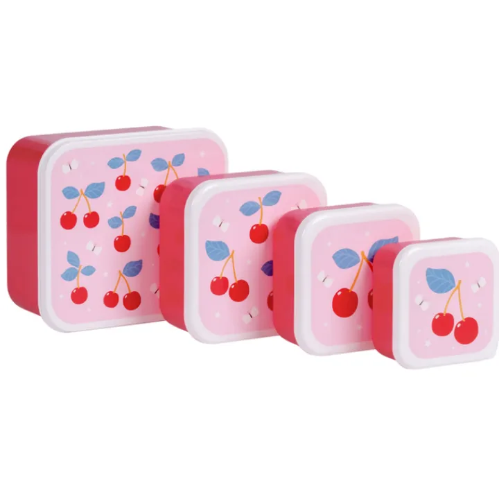 Lunchboxen>A Little Lovely Company Charlie Lunch & Snack Box cherries