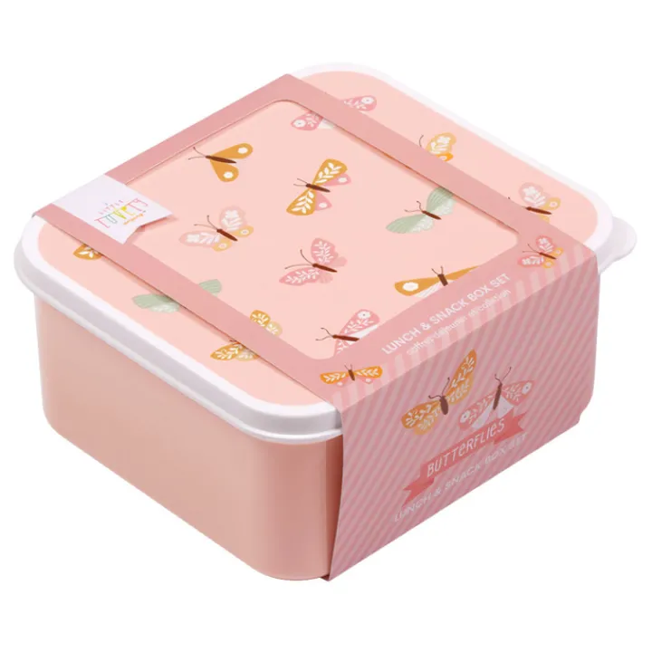 Lunchboxen>A Little Lovely Company Charlie Lunch & Snack Box butterflies