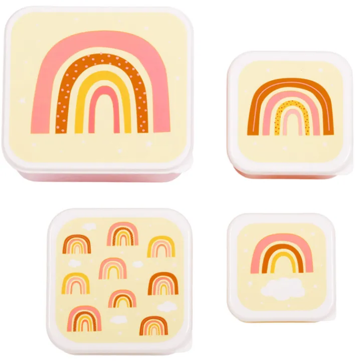 Lunchboxen>A Little Lovely Company Charlie Lunch & Snack Box rainbows