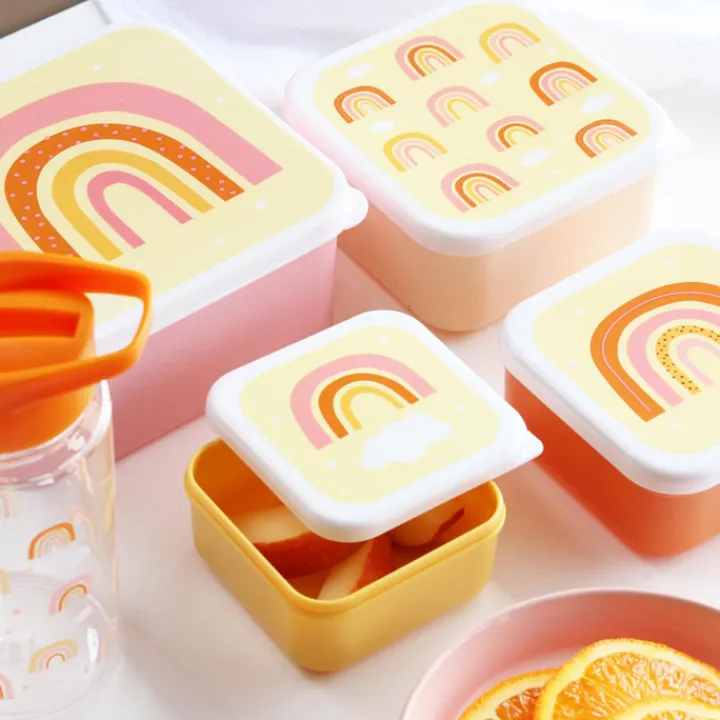 Lunchboxen>A Little Lovely Company Charlie Lunch & Snack Box rainbows