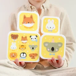 Lunchboxen>A Little Lovely Company Charlie Lunch & Snack Box animal friends
