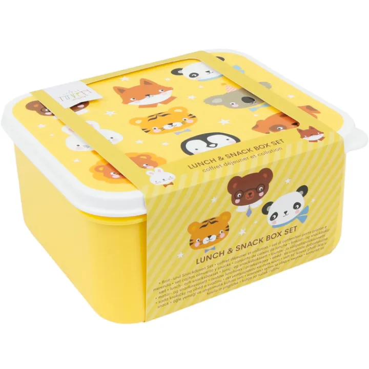 Lunchboxen>A Little Lovely Company Charlie Lunch & Snack Box animal friends