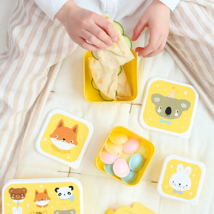 Lunchboxen>A Little Lovely Company Charlie Lunch & Snack Box animal friends
