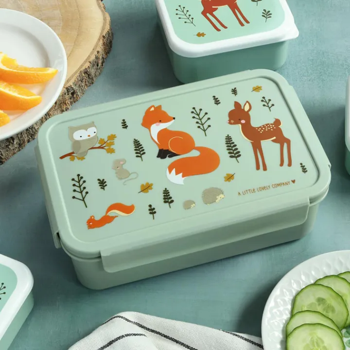 Lunchboxen>A Little Lovely Company Robin Bento Lunchbox forest friends