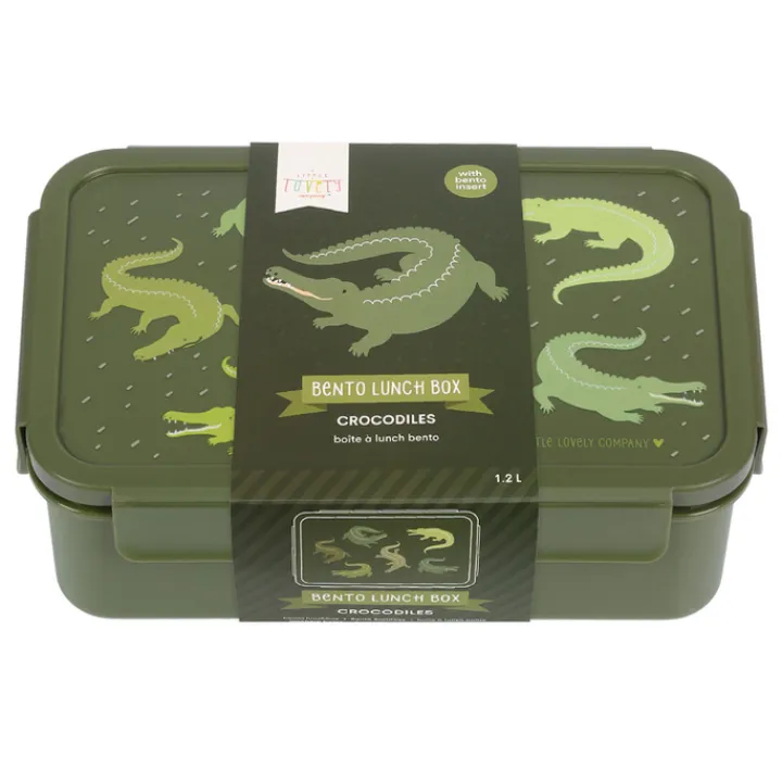 Lunchboxen>A Little Lovely Company Robin Bento Lunchbox crocodiles