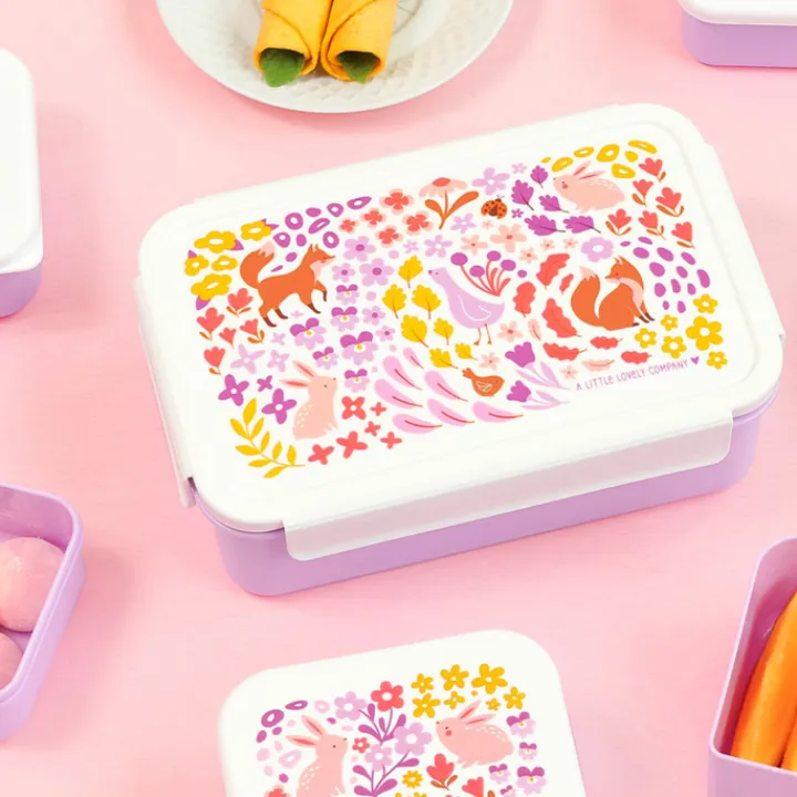 Lunchboxen>A Little Lovely Company Robin Bento Lunchbox flower garden