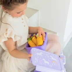 Lunchboxen>A Little Lovely Company Robin Bento Lunchbox unicorn dreams