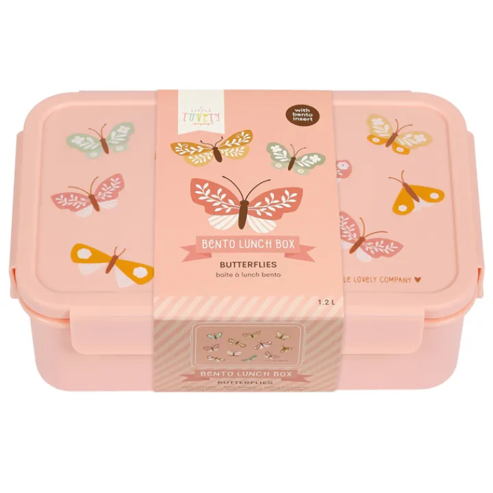 Lunchboxen>A Little Lovely Company Robin Bento Lunchbox butterflies