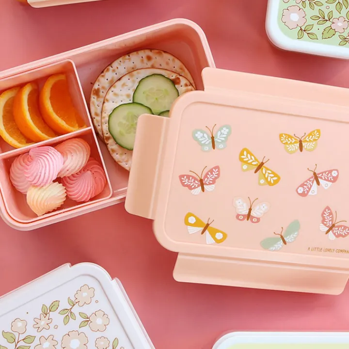 Lunchboxen>A Little Lovely Company Robin Bento Lunchbox butterflies