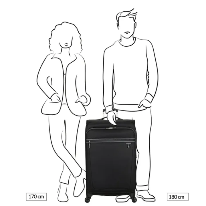 Reistrolleys|Reiskoffers>American Tourister Aerospin Spinner L Exp stone basalt