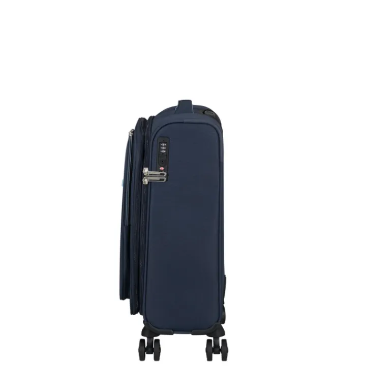 Transavia Trolleys|Handbagage Trolleys>American Tourister Cloudrider Spinner S Expandable TSA sky navy