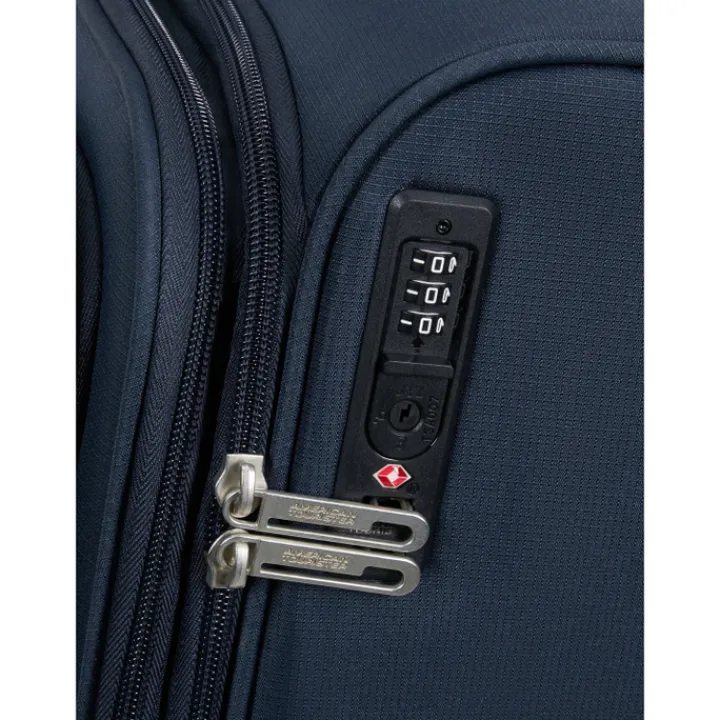 Transavia Trolleys|Handbagage Trolleys>American Tourister Cloudrider Spinner S Expandable TSA sky navy