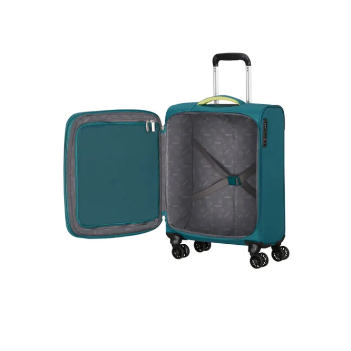 Transavia Trolleys|Handbagage Trolleys>American Tourister Cloudrider Spinner S Expandable TSA misty teal