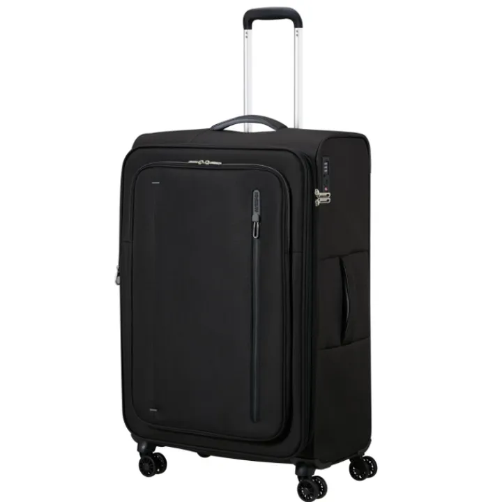 Reistrolleys|Reiskoffers>American Tourister Cloudrider Spinner L Expandable TSA jet black