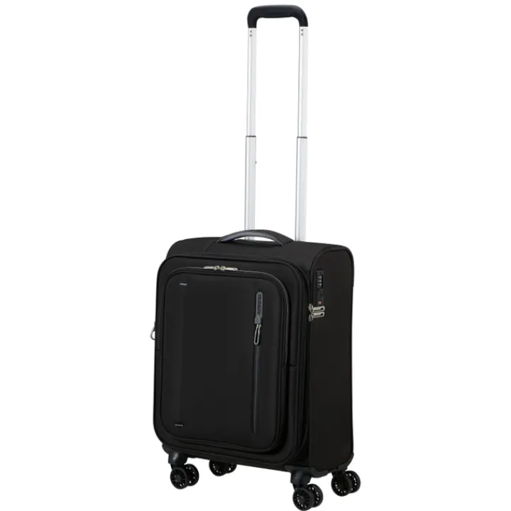 Transavia Trolleys|Handbagage Trolleys>American Tourister Cloudrider Spinner S Expandable TSA jet black