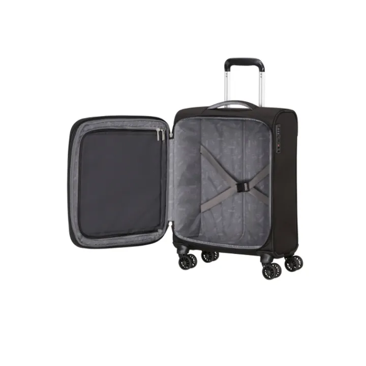 Transavia Trolleys|Handbagage Trolleys>American Tourister Cloudrider Spinner S Expandable TSA jet black