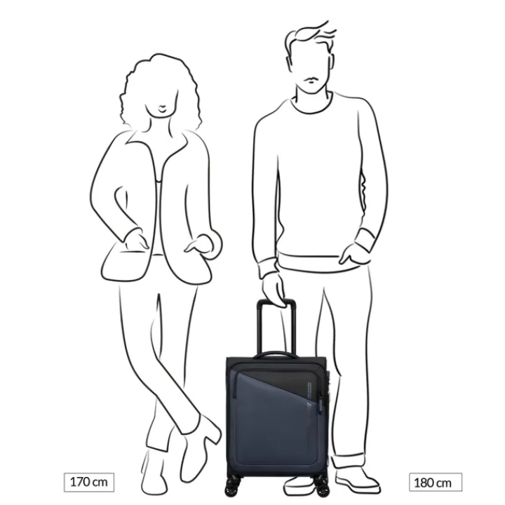 Transavia Trolleys|Handbagage Trolleys>American Tourister Daring Dash Spinner S EXP black/blue