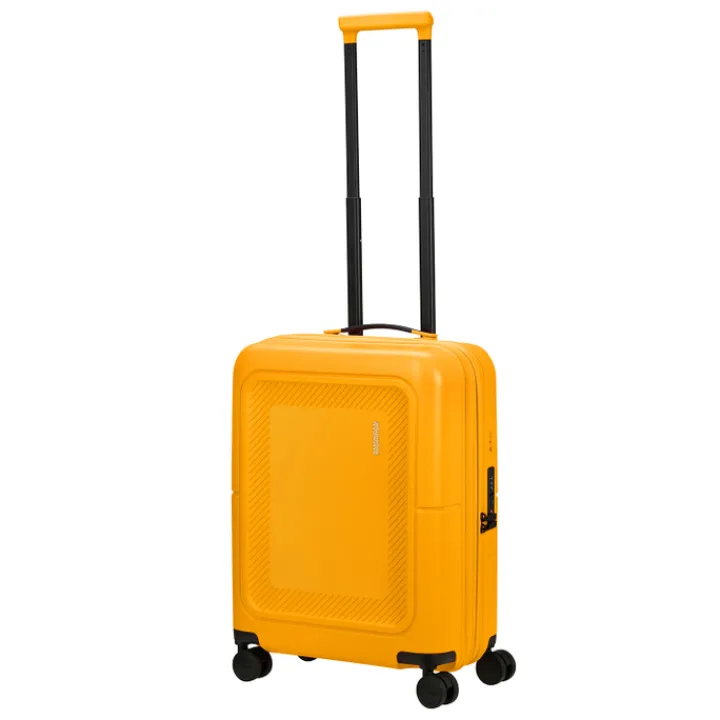 Transavia Trolleys|Ryanair Trolleys>American Tourister Dashpop Spinner 55 Exp golden yellow