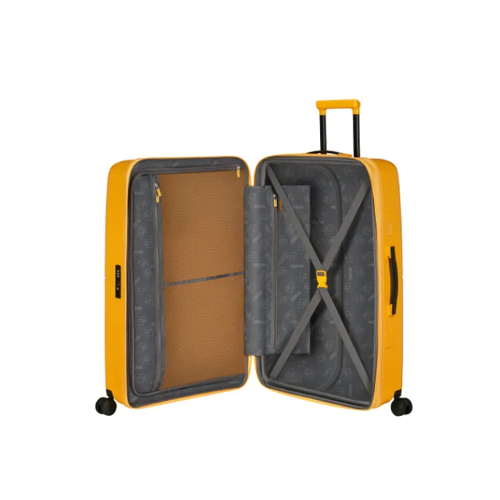 Reistrolleys|Reiskoffers>American Tourister Dashpop Spinner 77 Exp golden yellow
