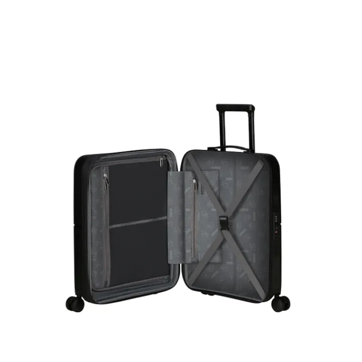 Transavia Trolleys|Ryanair Trolleys>American Tourister Dashpop Spinner 55 Exp true black