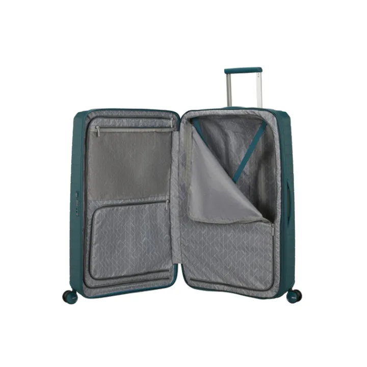 Reistrolleys|Harde Koffers>American Tourister Fastforward Spinner 78/29 TSA Expandable totally teal