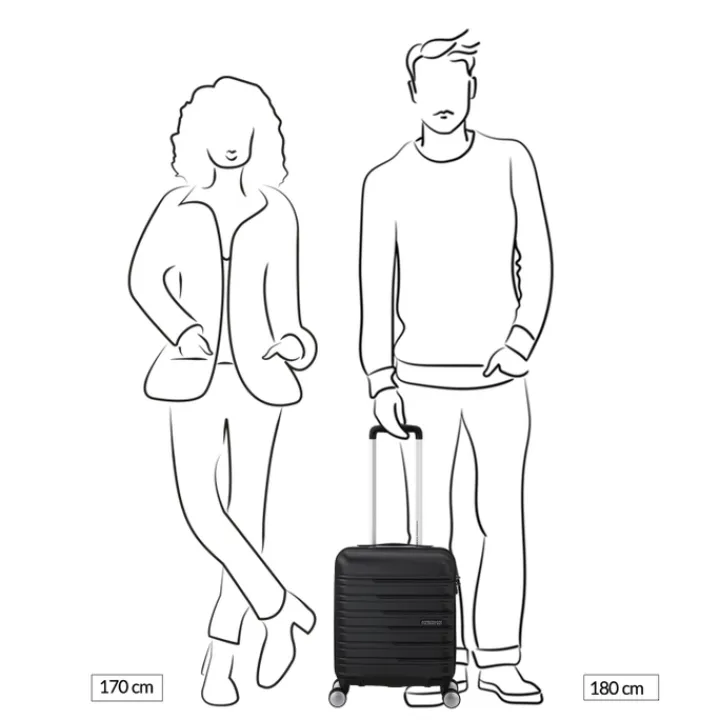 Transavia Trolleys|Handbagage Trolleys>American Tourister Flashline Spinner Underseater sky silver
