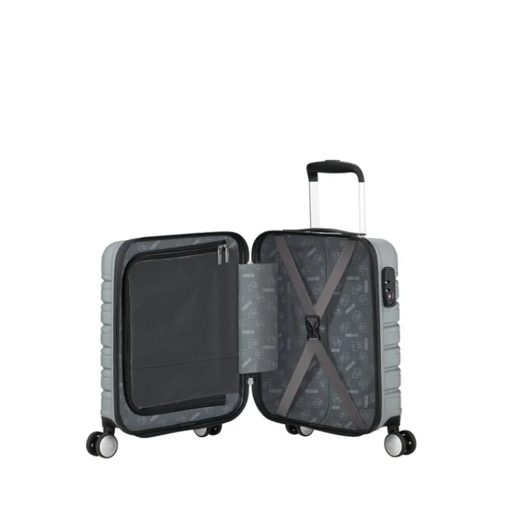 Transavia Trolleys|Handbagage Trolleys>American Tourister Flashline Spinner Underseater sky silver