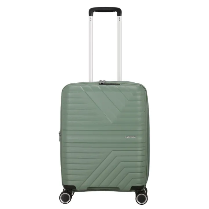 Handbagage Trolleys|Reiskoffers>American Tourister Flytwist Spinner 55/20 TSA Expandable botanic green