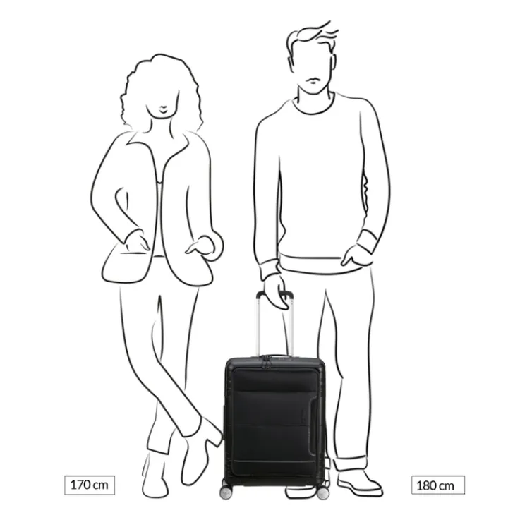 Handbagage Trolleys|Laptop Trolleys>American Tourister Hello Cabin Spinner 55 EXP onyx black