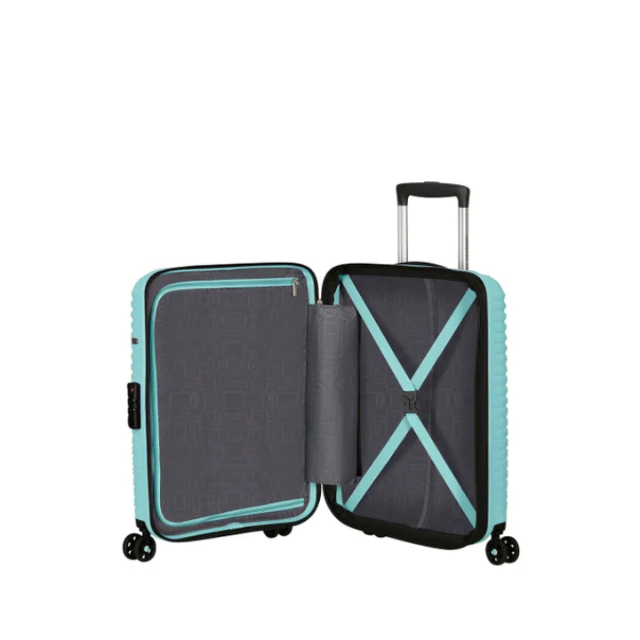 Transavia Trolleys|Ryanair Trolleys>American Tourister Liftoff Spinner 55 summer blue