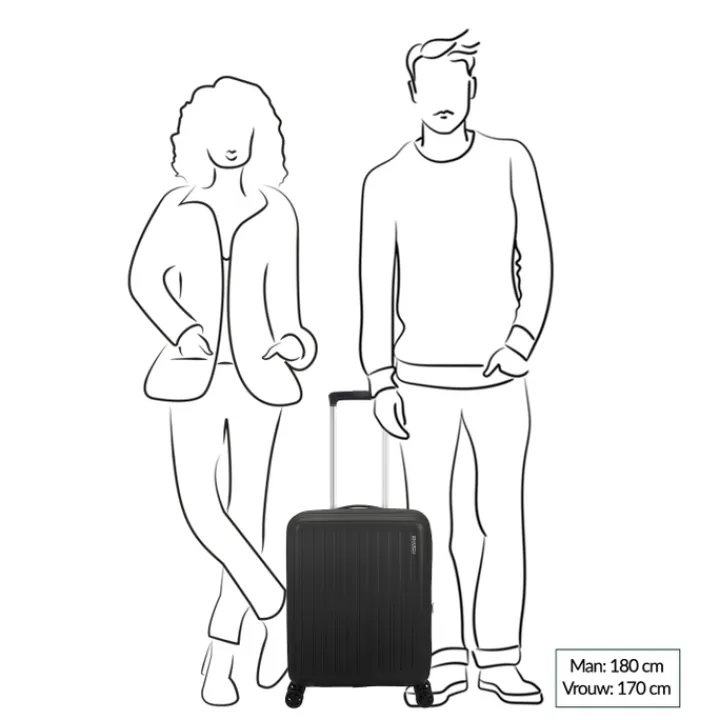 Transavia Trolleys|Ryanair Trolleys>American Tourister Rejoy Spinner 55/20 TSA true black