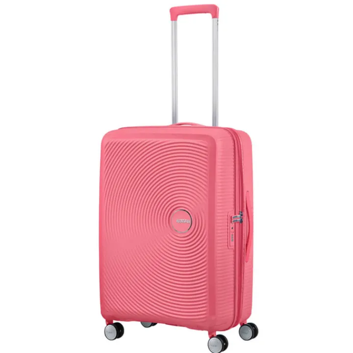 Reistrolleys|Reiskoffers>American Tourister Soundbox Spinner 67 Expandable sun kissed coral