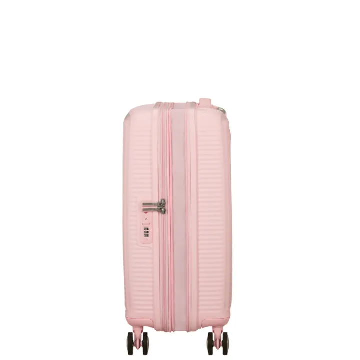 Transavia Trolleys|Ryanair Trolleys>American Tourister Soundbox Spinner 55/20 TSA Expandable pastel pink