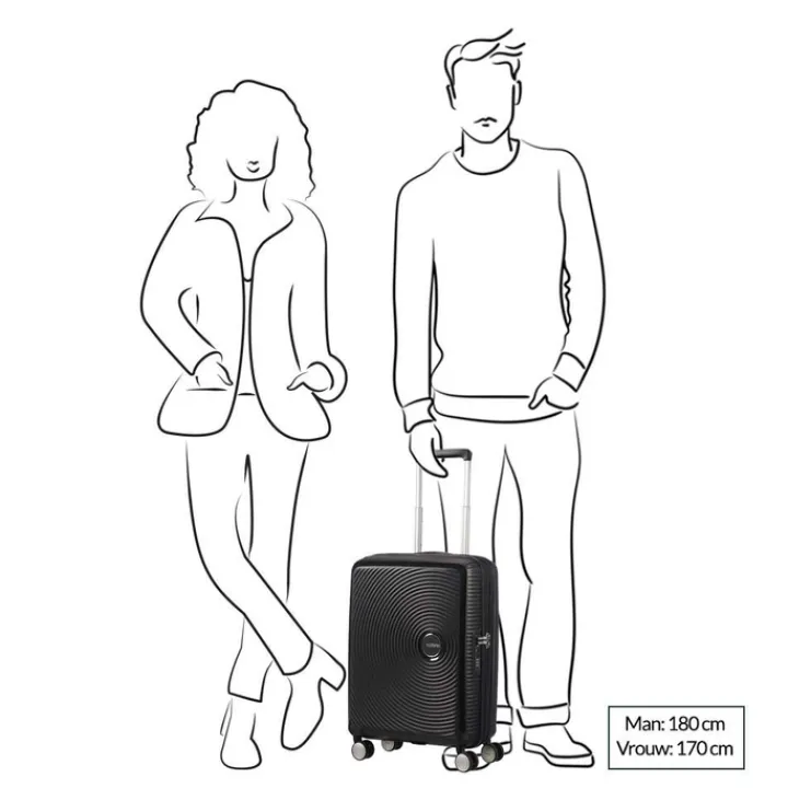 Transavia Trolleys|Ryanair Trolleys>American Tourister Soundbox Spinner 55 Expandable bass black