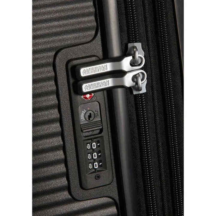 Transavia Trolleys|Ryanair Trolleys>American Tourister Soundbox Spinner 55 Expandable bass black