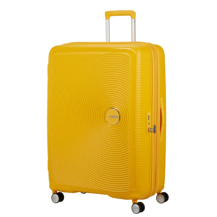 Reistrolleys|Reiskoffers>American Tourister Soundbox Spinner 80/30 TSA Expandable golden yellow