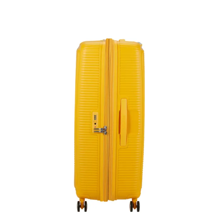 Reistrolleys|Reiskoffers>American Tourister Soundbox Spinner 80/30 TSA Expandable golden yellow