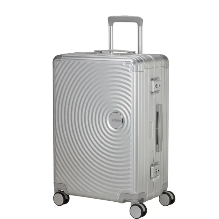 Reistrolleys|Reiskoffers>American Tourister Soundbox Alu Spinner 68/25 TSA silver