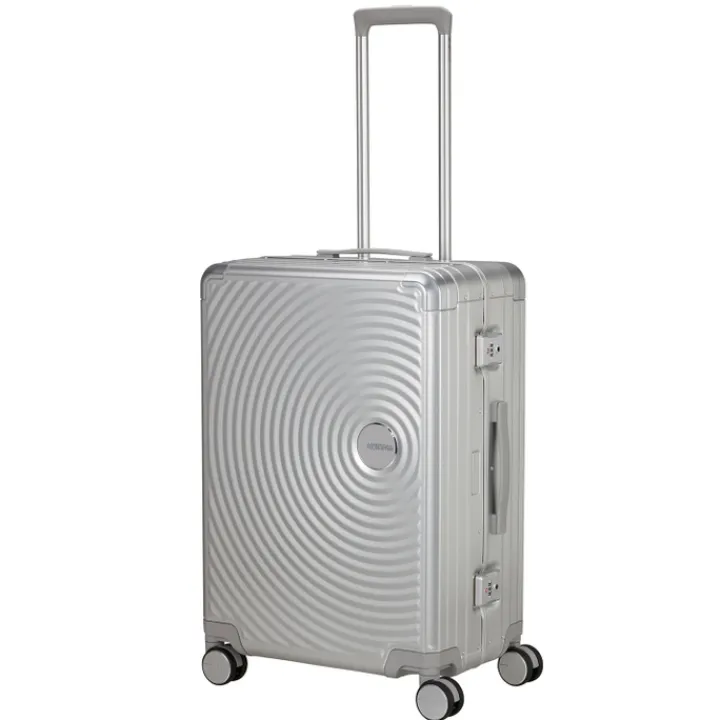 Reistrolleys|Reiskoffers>American Tourister Soundbox Alu Spinner 68/25 TSA silver