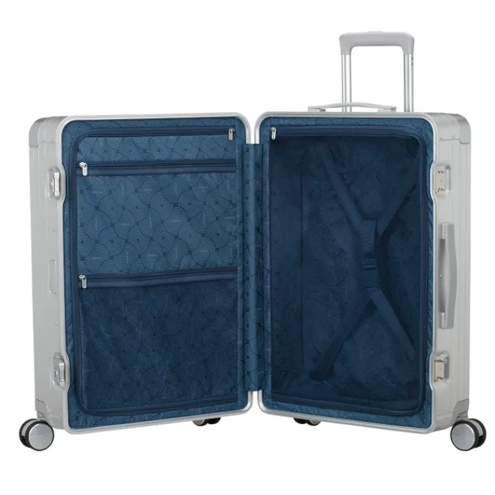 Reistrolleys|Reiskoffers>American Tourister Soundbox Alu Spinner 68/25 TSA silver