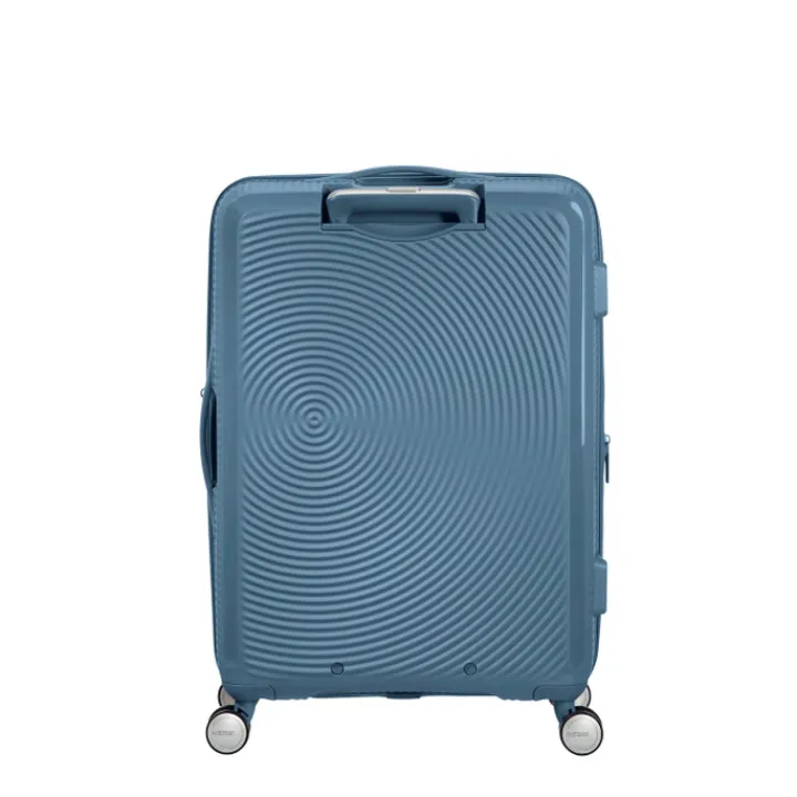 Reistrolleys|Reiskoffers>American Tourister Soundbox Spinner 77 Expandable stone blue