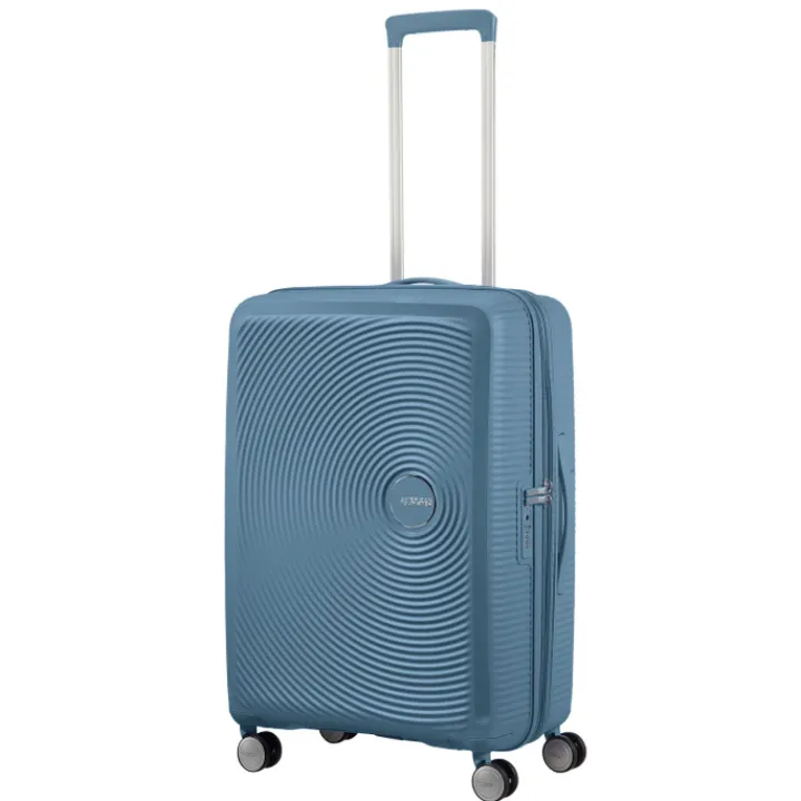 Reistrolleys|Reiskoffers>American Tourister Soundbox Spinner 77 Expandable stone blue