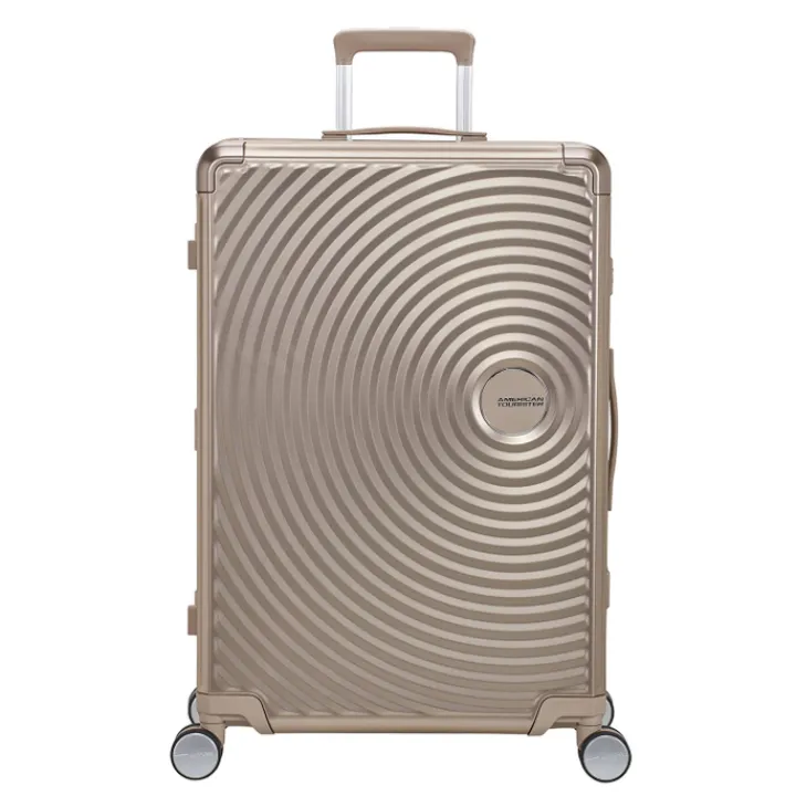 Reistrolleys|Reiskoffers>American Tourister Soundbox Alu Spinner 77/28 TSA bronze