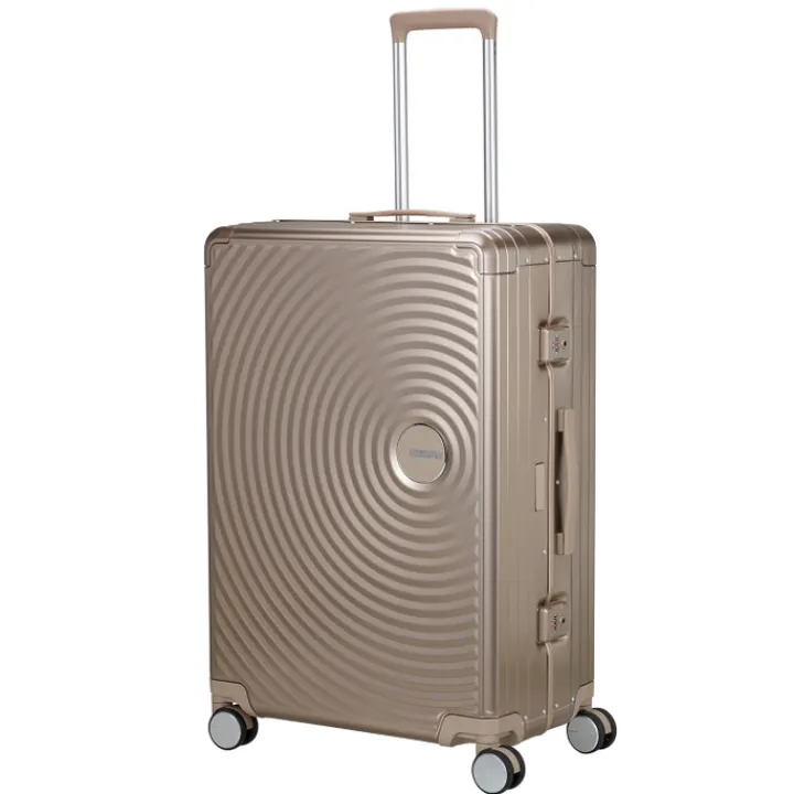 Reistrolleys|Reiskoffers>American Tourister Soundbox Alu Spinner 77/28 TSA bronze