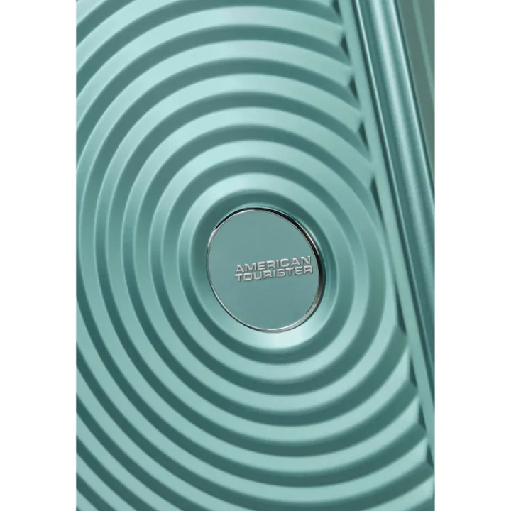 Transavia Trolleys|Handbagage Trolleys>American Tourister Soundbox Aluminium Spinner 55 Expandable dusty turquoise
