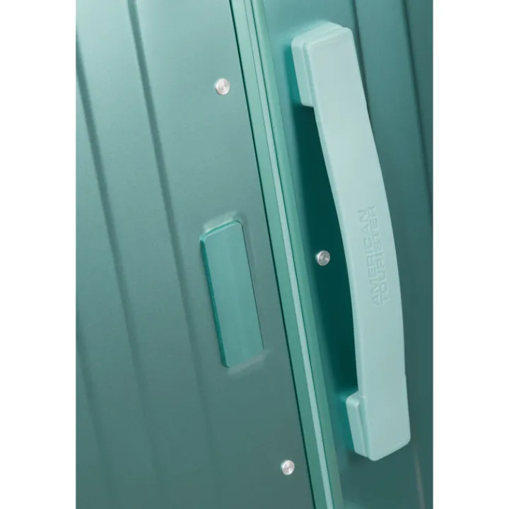 Transavia Trolleys|Handbagage Trolleys>American Tourister Soundbox Aluminium Spinner 55 Expandable dusty turquoise
