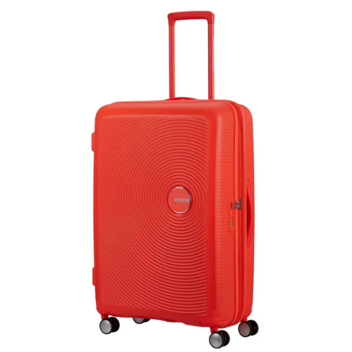Reistrolleys|Reiskoffers>American Tourister Soundbox Spinner 77/28 TSA Expandable neon orange